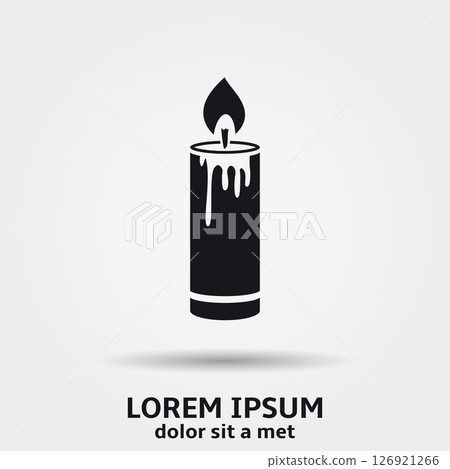 Burning candle icon 126921266
