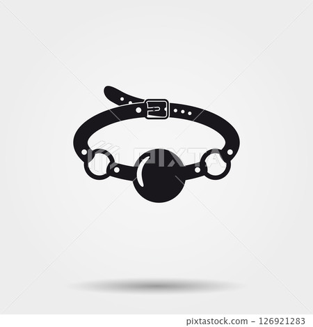 Ball gag with a leather strap icon 126921283