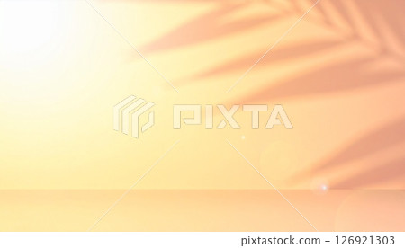Palm leaf shadow and shining sunlight 126921303