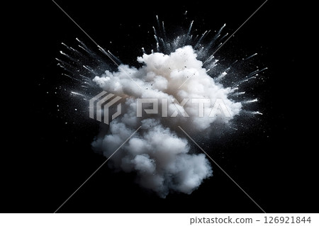 White powder explosion on black background 126921844
