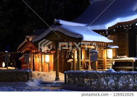 Illuminated Suwa Shrine in the snow 126922026
