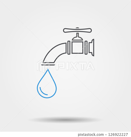 Water tap line icon 126922227