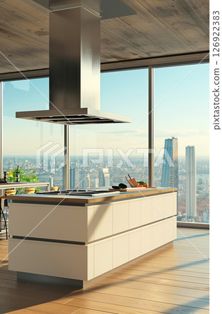 Young man showcasing a smartphone with a green chroma key screen in a cafe 126922383