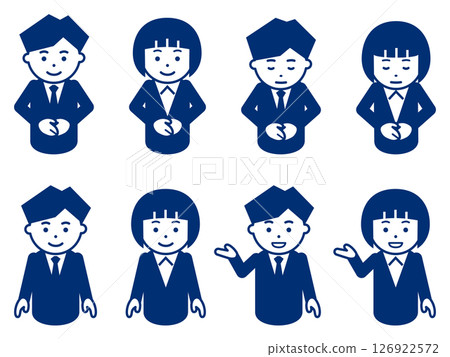 Icon of man and woman in navy blue suit Icon of man and woman in navy blue suit 126922572