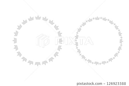 Set of round crown frames in silver. Set of round crown frames in silver. 126923388
