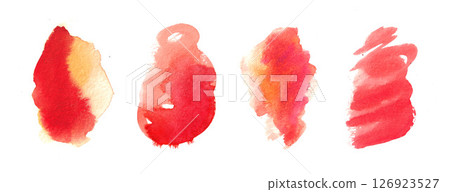 Bold red and orange watercolor swatches with vibrant pigment and artistic contrast, ideal for creative design, fiery accents, or modern abstract visuals Bold red and orange watercolor swatches with vibrant pigment and artistic contrast, ideal for creative design, fiery accents, or modern abstract visuals 126923527