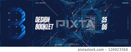 Plexus background for banner, brochure, booklet, flyer, and web design 126923568