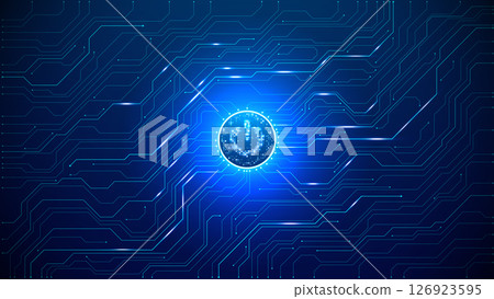 AI innovation futuristic concept. Technology blue background. AI innovation futuristic concept. Technology blue background. 126923595