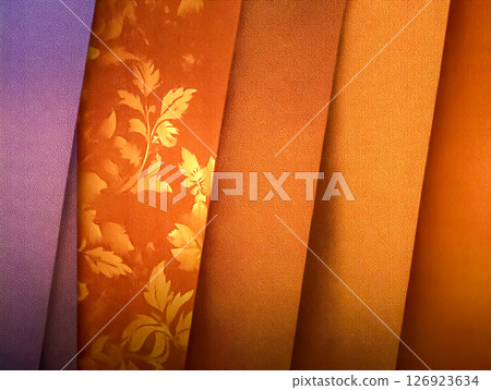Image material of Japanese paper texture: orange and purple 126923634