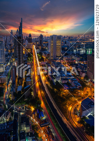top view of Bangkok Thailand top view of Bangkok Thailand 126923729