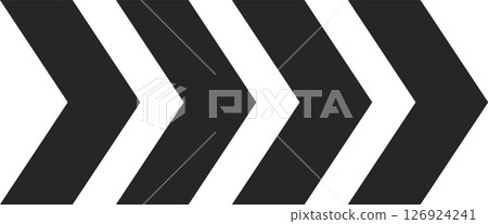 Three thick black arrows are pointing to the right on a white background, creating a simple yet dynamic visual suggesting forward movement or direction Three thick black arrows are pointing to the right on a white background, creating a simple yet dynamic visual suggesting forward movement or direction 126924241