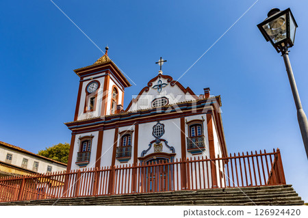 Facade of a historic church in Baroque style 126924420