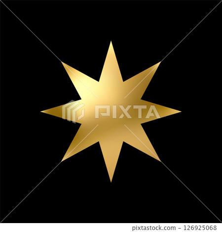 Gold Star icon. Holiday stars art. Art Deco modern design. 126925068