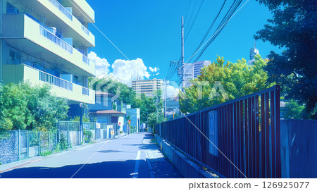 遍布公寓和住宅的街道 126925077
