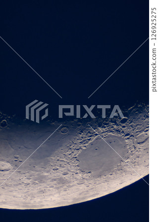 Crescent Moon features large crater floor and shadowed rim 126925275