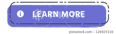 Purple button with information icon inviting users to learn more, perfect for websites and online platforms seeking to provide additional details or resources Purple button with information icon inviting users to learn more, perfect for websites and online platforms seeking to provide additional details or resources 126925316