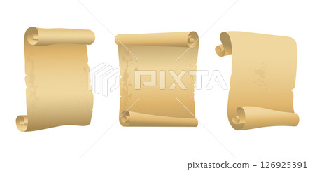 Parchment paper, scroll papyrus, empty frame, blank in cartoon style 126925391