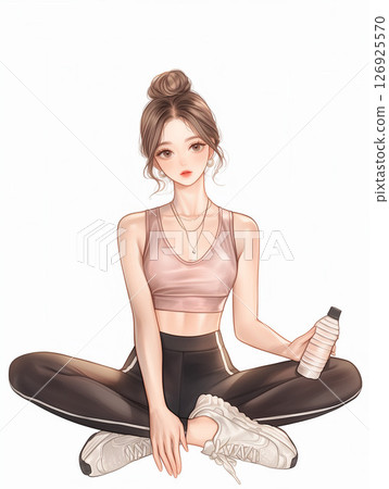 運動女人插畫 126925570