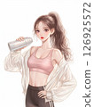 運動女人插畫 126925572
