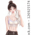 運動女人插畫 126925574