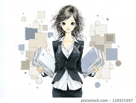 微笑的女商人的插畫素材 微笑的女商人的插畫素材 126925897