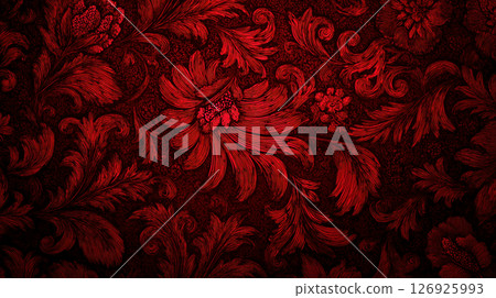 Red classic floral background 126925993