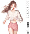 跑步的女孩插圖 126926002