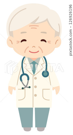 A simple and cute vector illustration icon of an elderly veteran male doctor A simple and cute vector illustration icon of an elderly veteran male doctor 126926196