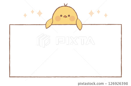 Cute chick hand-drawn frame illustration Cute chick hand-drawn frame illustration 126926398