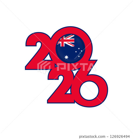 2026 banner with Australia flag inside. 126926494