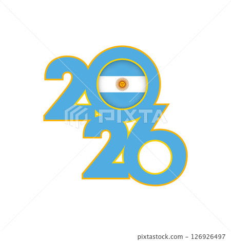 2026 banner with Argentina flag inside. 126926497