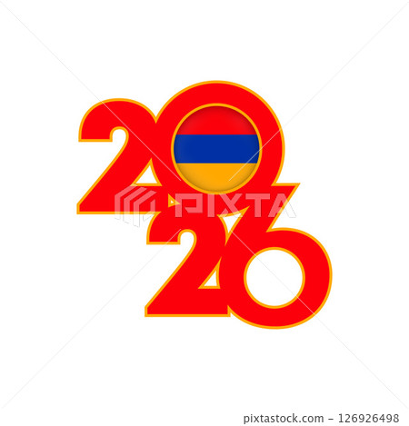 2026 banner with Armenia flag inside. 126926498