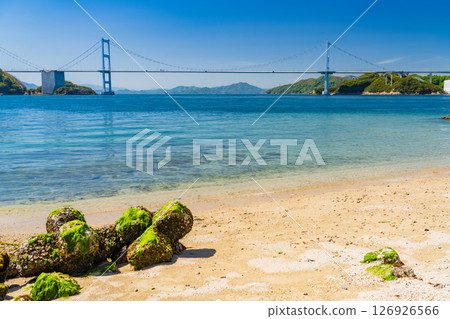 愛媛縣：眺望來島海峽大橋的海岸線 126926566