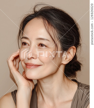 Profile photo of a senior woman with healthy skin tone 126926820