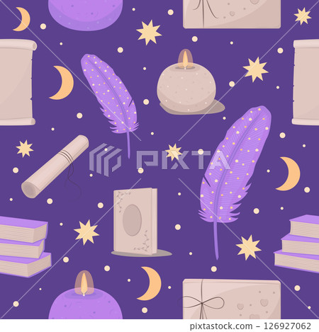 Education theme, dark academia seamless pattern 126927062