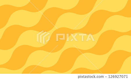 A bright yellow waves background. Yellow wavy stripes summer texture. Summer vibes yellow sunny illustration. 126927071