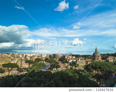 Cityscape Of The City Of Rome During A Sunny Day Cityscape Of The City Of Rome During A Sunny Day 126927616