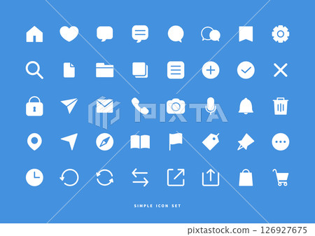 Icon set white Icon set white 126927675