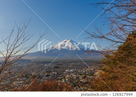 Mount Fuji and Fujiyoshida City Overview Mount Fuji and Fujiyoshida City Overview 126927994