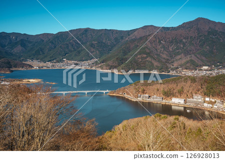 Aerial View of Kawaguchiko Town and Lake Aerial View of Kawaguchiko Town and Lake 126928013