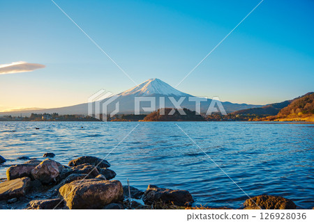 Mount Fuji Over Lake Kawaguchiko 126928036
