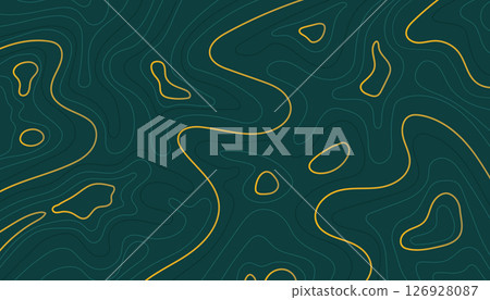Abstract Gold Line Art on Elegant Blue Background. Abstract Gold Line Art on Elegant Blue Background. 126928087