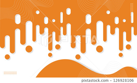 Abstract orange rounded lines banner background with waves lines.Vector illustration 126928106