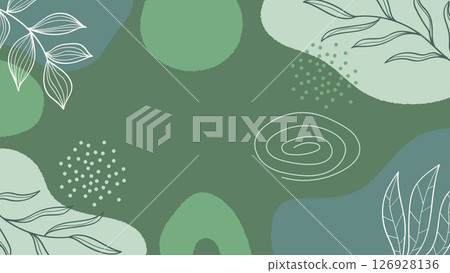 Minimalist Green Botanical Abstract Background Vector Illustration Minimalist Green Botanical Abstract Background Vector Illustration 126928136