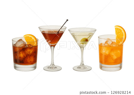 Drinking party and alcohol illustration material 126928214