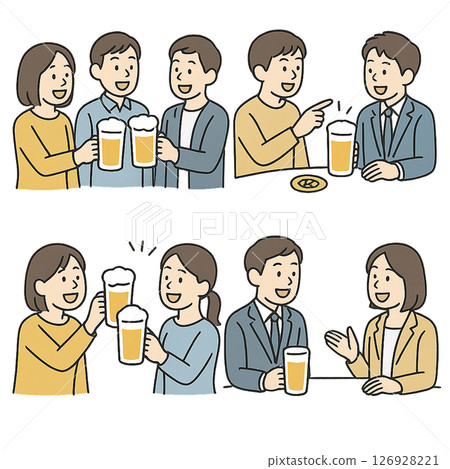 飲酒會和酒精插圖素材 飲酒會和酒精插圖素材 126928221