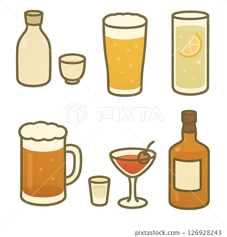 Drinking party, alcohol illustration material 126928243