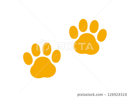 Cat footprint icon vector yellow 126928328