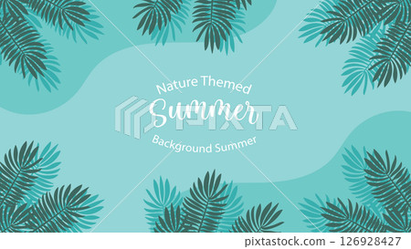 Summer Nature Themed Background with Palm Leaves Background Summer Nature Themed Background with Palm Leaves Background 126928427
