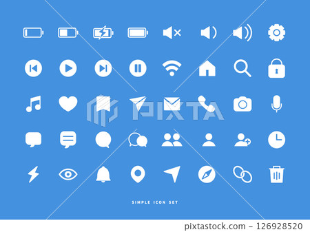 Icon set white Icon set white 126928520